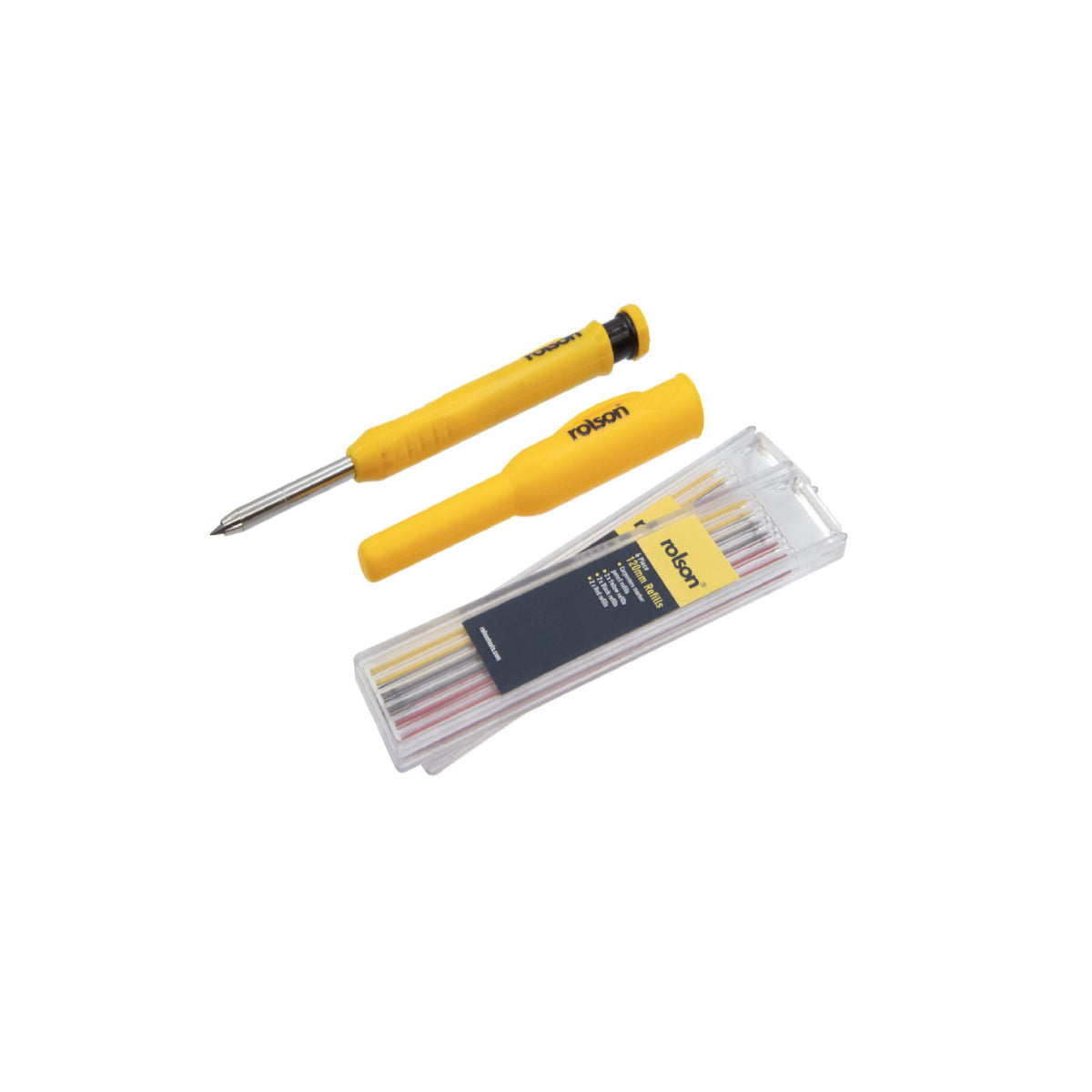 Rolson Carpenters Marker and 12Pcs Refill Yellow and Black 150mm 5660-H1