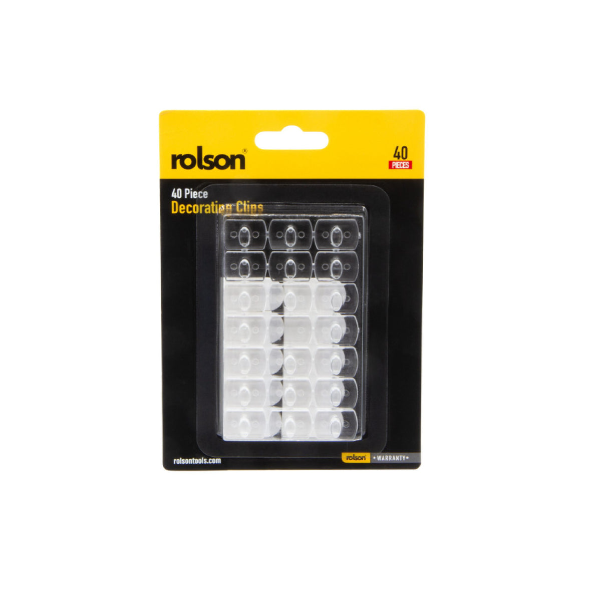 Rolson Decorating Clips Clear 19mm x 14mm Pack of 40 61346-H1