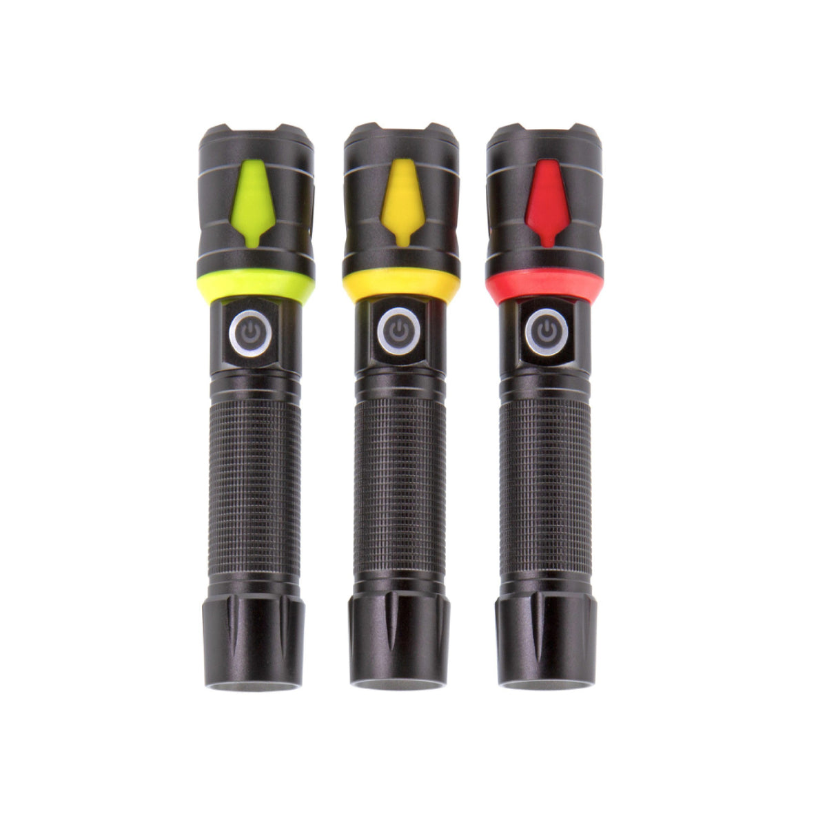 Rolson Rechargeable Aluminium Focus Torch Assorted Colours 10W 160mm x 38mm x 33mm Pack of 1 61476-H1 | Brightness - 1000 Lumens | Light Modes - High/Low/flash/Off | 1200 mAh li-on Battery | Charge Time - 5 Hours | Run Time - 2.5 Hours | Supplied with