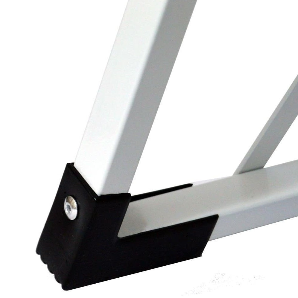 Highlands Hardware 4 Step Metal Ladder with Rubber Mat White 49cm x 92cm x 126cm LADD16