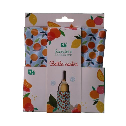 Excellent Houseware Fruit Pattern Design Bottle Cooler Multicoloured 907335 | Perfect for Picnics-Parties and Outdoor Use | Keeps Drinks Cold