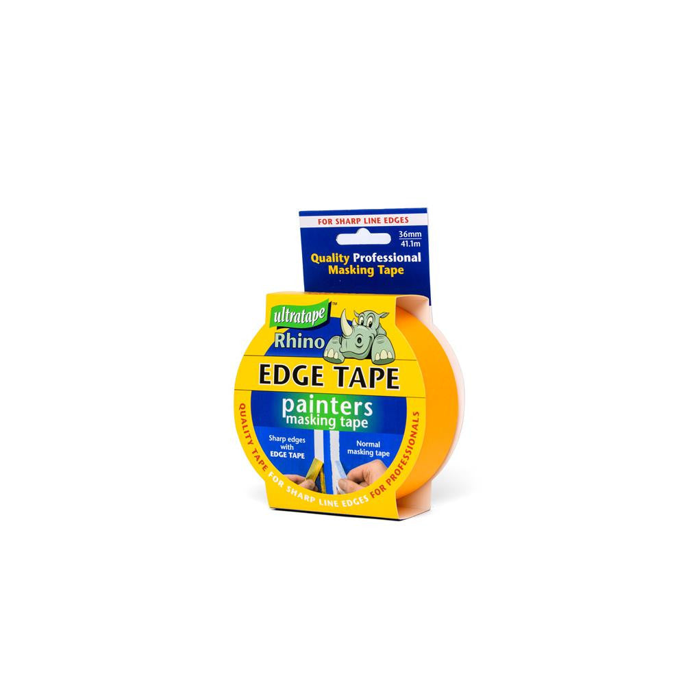 Ultratape Rhino Edge Masking Tape Yellow 36mm x 41.1Mtr | For Sharp Line Edges