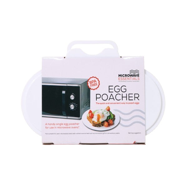 MTK Housewares Microwave 2 Cup Egg Poacher Dish for Quick and Easy Cooking White 104 | BPA Free