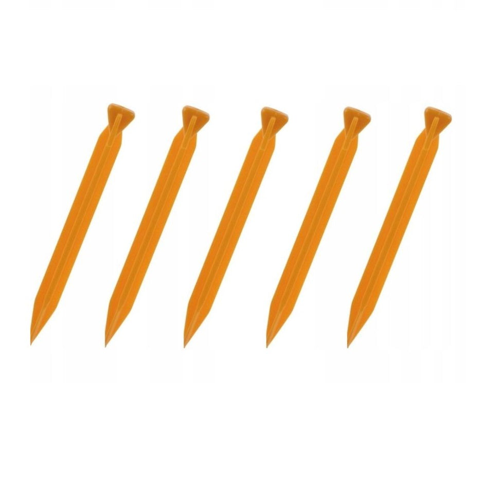 Redcliffs Tent Peg Set Silver and Orange Pack of 16 192885 | 10-Piece Metal Tent Pegs and 6-Piece Heavy-Duty Plastic Tent Stakes | Outdoor and Camping Essentials