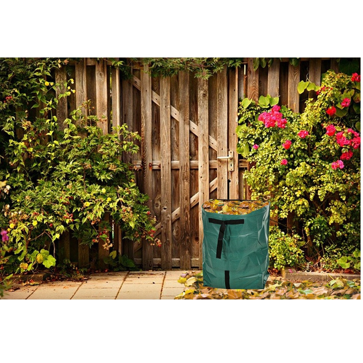 Pro Garden Garden Waste Bag with Handles Green 175Ltr 55cm x 75cm  193593 | Large Opening | Re-Usable | Iron Wire Inside to Support Opening