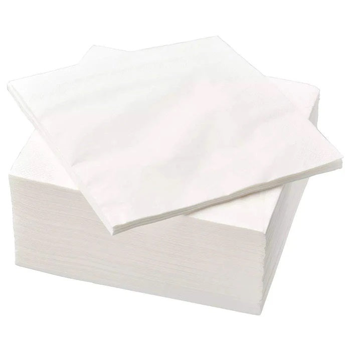 DID 2-Ply Soft and Absorbent Disposable 15gsm Paper Napkins White 40cm x 40cm Pack of 40 DD9954 | Napkins for Parties-Weddings-Catering and Events | Made from Eco-friendly Materials