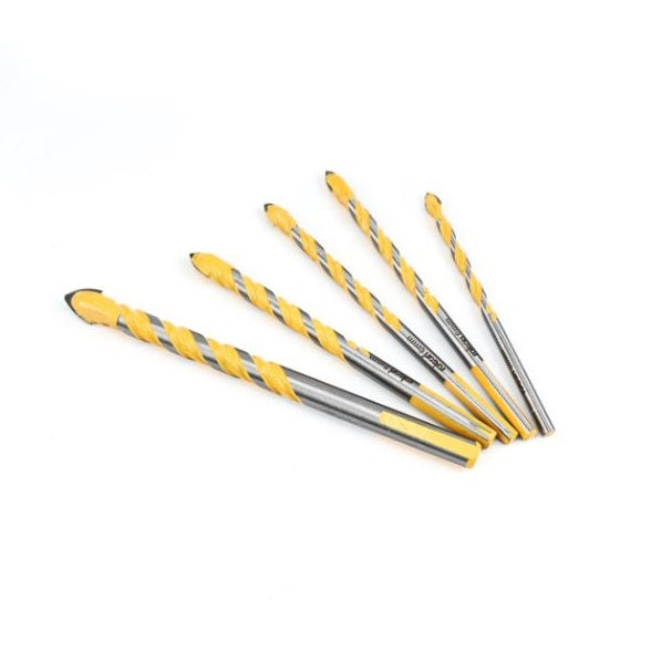 Rolson Multi-Material Universal Drill Bits Yellow and Silver Assorted Pack of 5 48903-B1