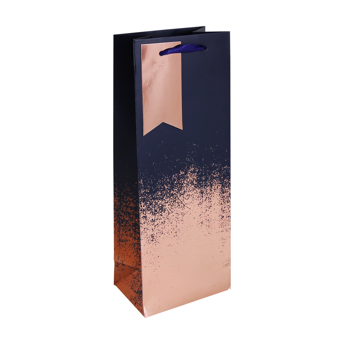 Clairefontaine Eurowrap Distressed Finish Bottle Gift Bag with Handles Navy and Copper 12.7cm x 9cm x 35.5cm Pack of 6 35380-4C