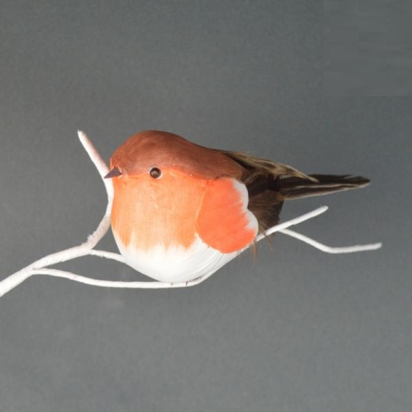 Davies Products Artificial Robin Bird Decoration Brown and Orange 56166 | Realistic Clip-On Christmas Tree Ornament | Festive Home Decor
