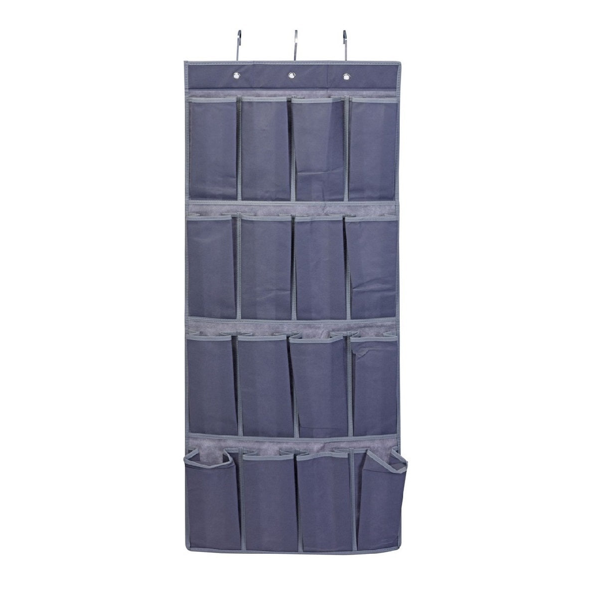 Storage Solutions Hanging Door Shoe Organizer with 16 Compartments Grey 45cm x 110cm 155663