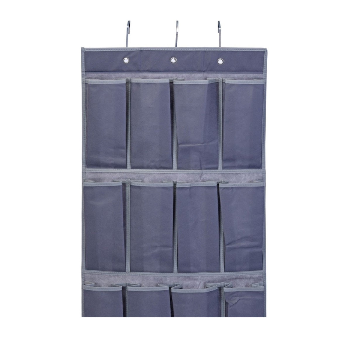 Storage Solutions Hanging Door Shoe Organizer with 16 Compartments Grey 45cm x 110cm 155663