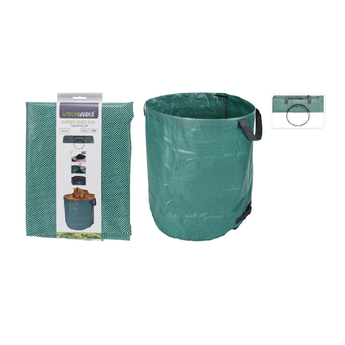 Pro Garden 150 Gsm Garden Waster Bag Green 67cm x 76cm 270Ltr 177816