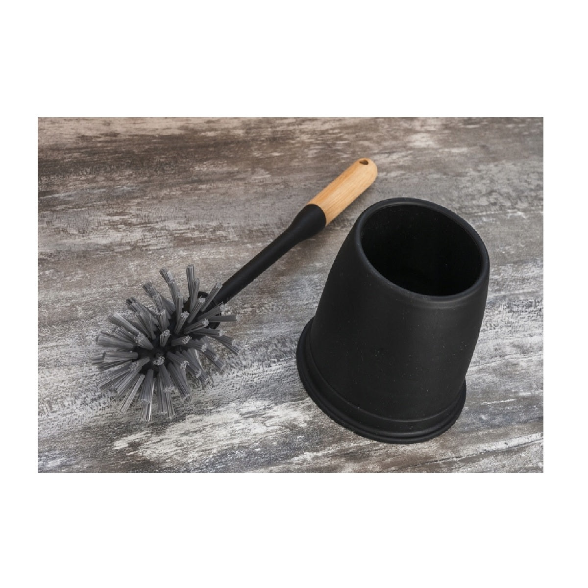 Ultra Clean Bamboo Toilet Brush with Holder Matt Black 199440