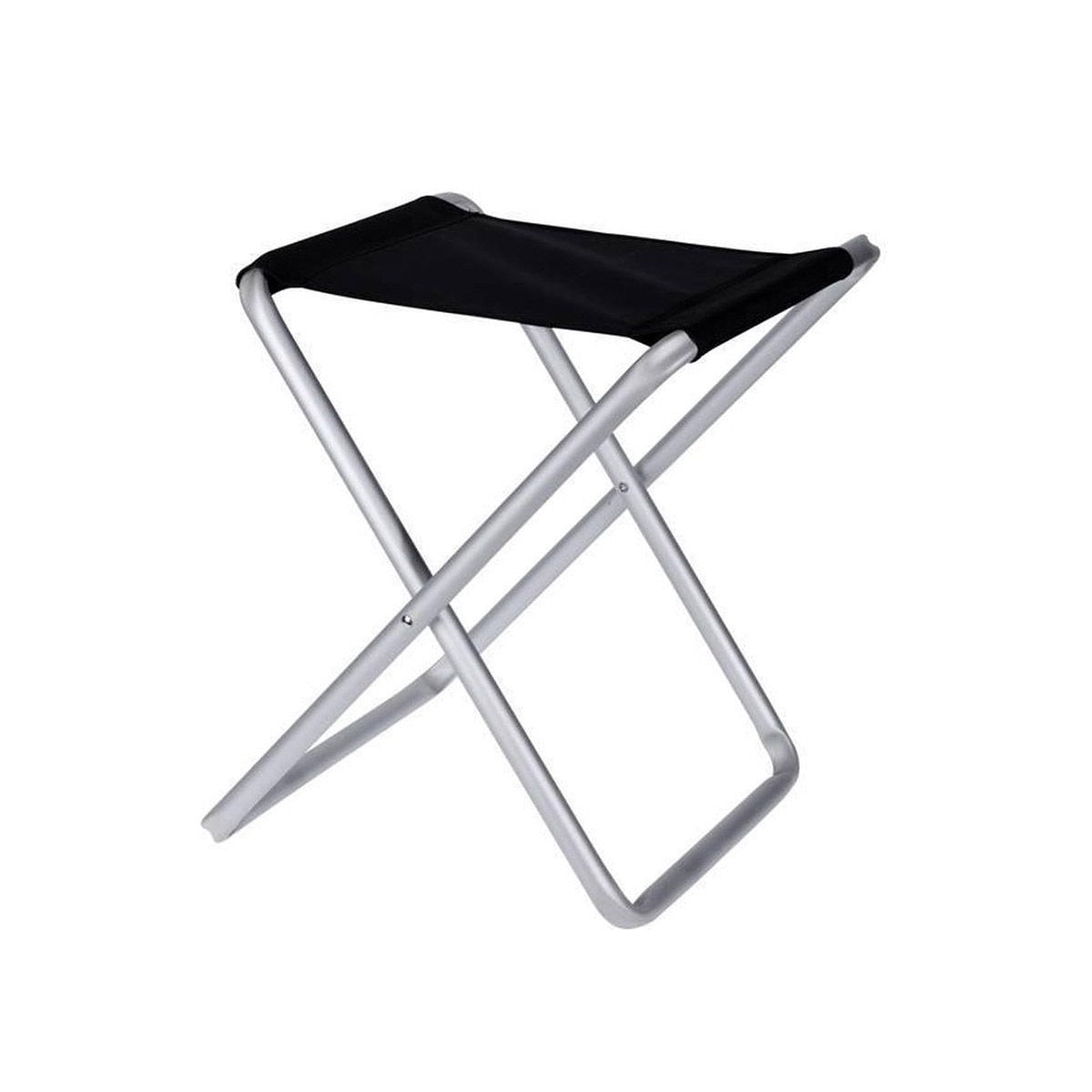 Redcliffs Camping Stool with Tabletop Silver and Black 40cm x 40cm x 47cm 906876