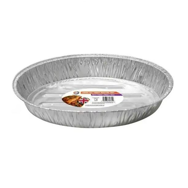 DID Jumbo Disposable Aluminum Oven Foil Turkey Roasting Tray Silver 440mm x 320mm x 75mm FS5339 | Freezer and Oven Safe