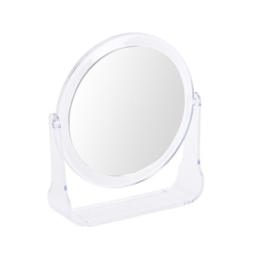 Eleganza Double-Sided 2X Magnification Folding Mirror Assorted Design Clear Pack of 1 900877 | Compact Travel Makeup Mirror | Available in Square and Round Shapes