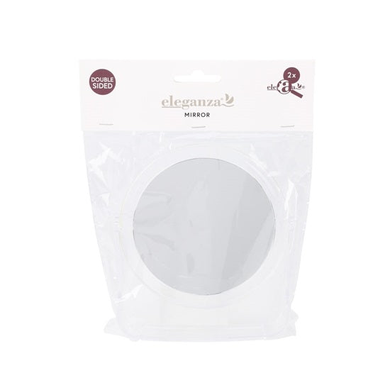 Eleganza Double-Sided 2X Magnification Folding Mirror Assorted Design Clear Pack of 1 900877 | Compact Travel Makeup Mirror | Available in Square and Round Shapes