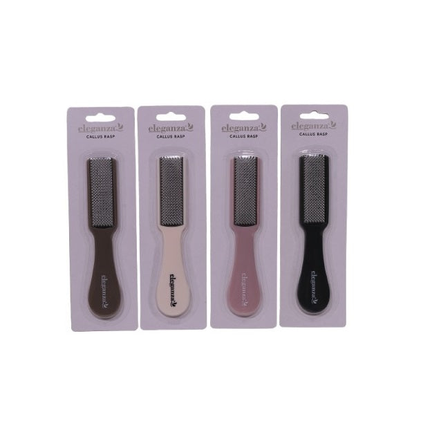 Eleganza Stainless Steel Foot File Callus Remover Assorted Colours Pack of 1 159725 | For Smooth-Soft Feet and Effective Dead Skin Removal