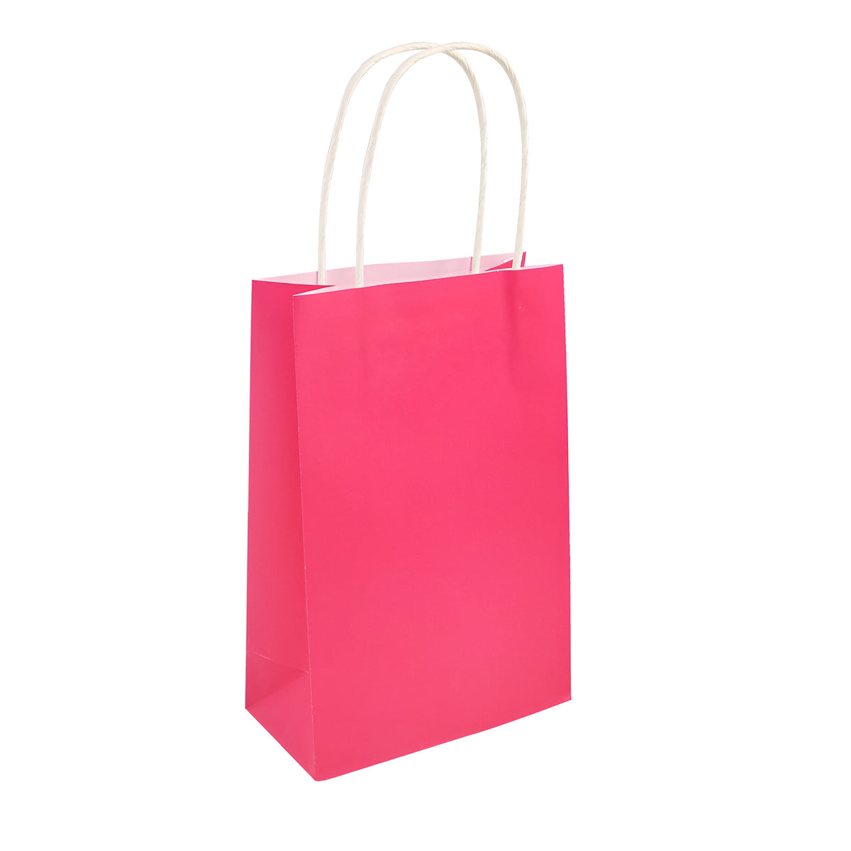 Paper Bag with Handles Hot Pink 14cm x 21cm x 7cm Pack of 24 X88061