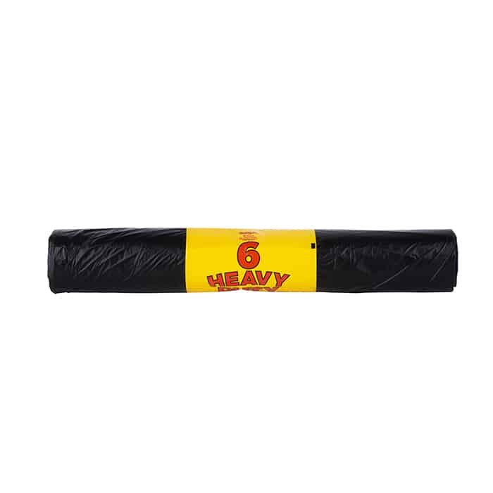 Castleview Heavy Duty Wheelie Bin Liners Black Pack of 6 | 100 Percent Recycled Plastic | Large Capacity Garbage Bags for Outdoor and Household Waste Disposal