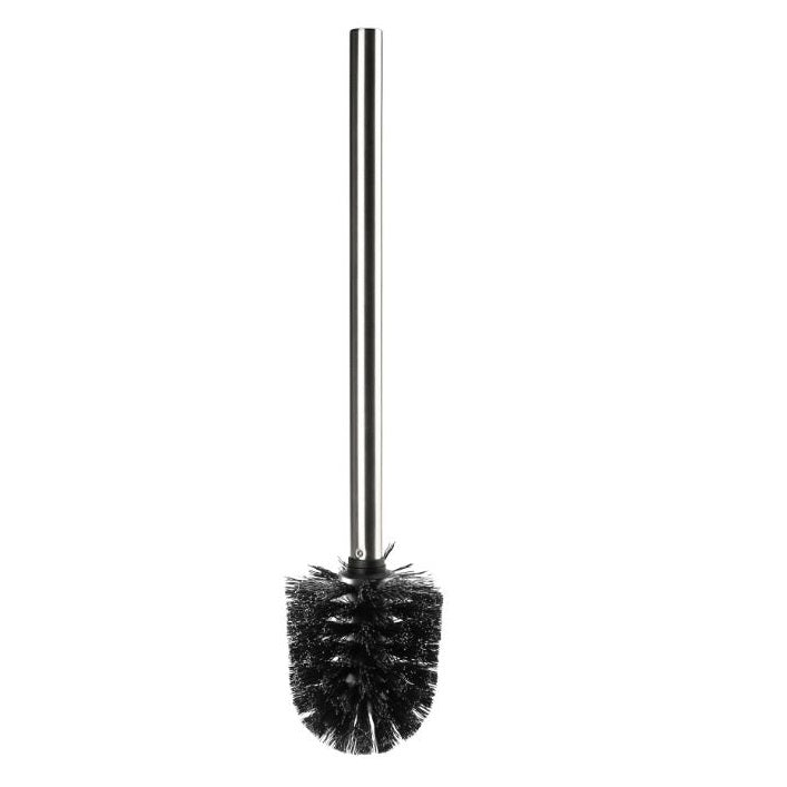 Bathroom Solutions Toilet Brush with Stainless Steel Handle Black 35cm 193154 | Bathroom Cleaning Tool with Sturdy Bristles | Compact Design for Easy Storage