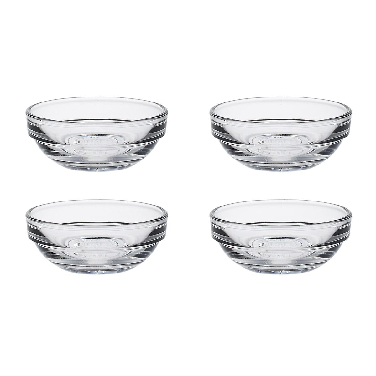 Duralex LYS Stacking Bowl Clear 3.5cl 6cm Pack of 4 2020ACO4 | Shock Resistant Tempered Glass | Thermal Shock Resistant | Dishwasher and Microwave Safe