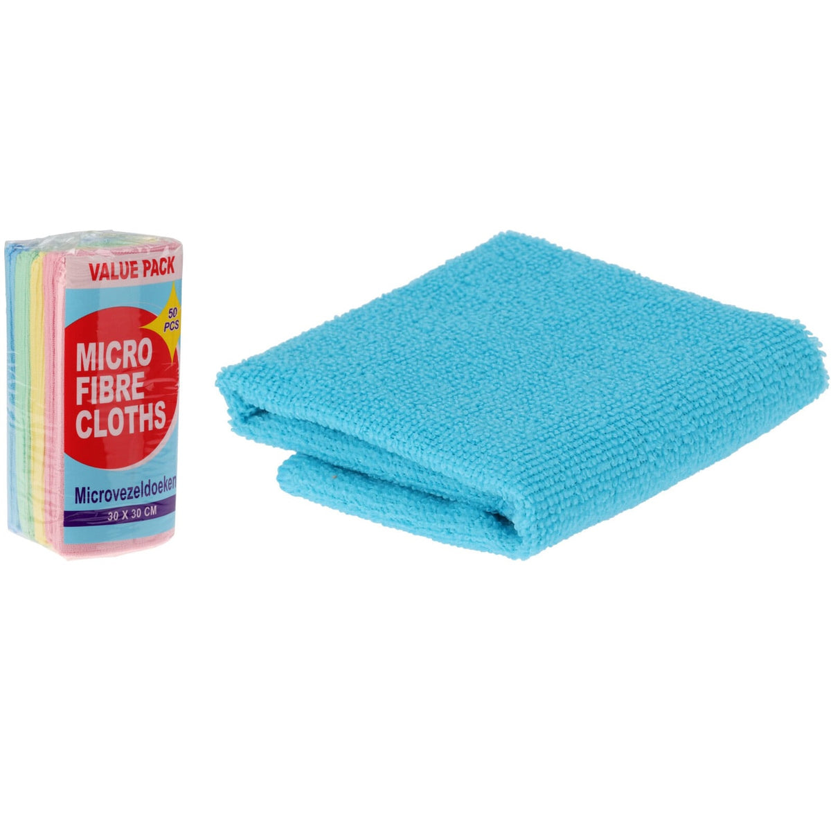 Microfibre Kitchen Cloths Assorted 30cm x 30cm Pack of 50 152569