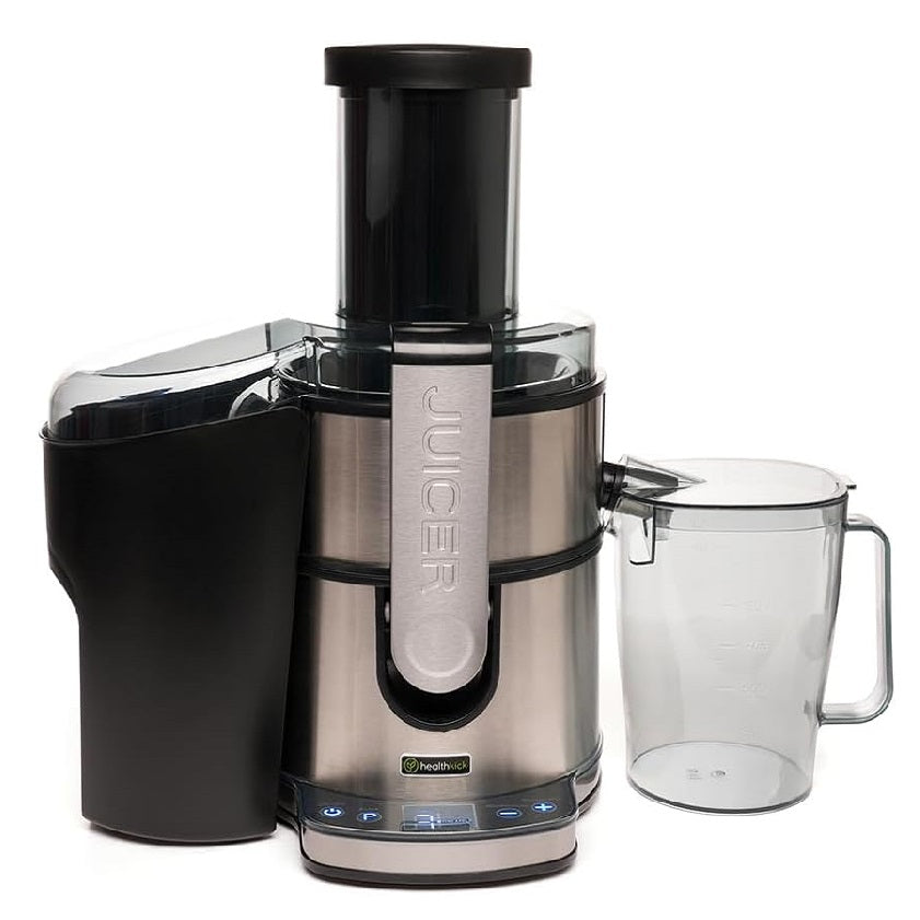 HealthKick Digital Fruit and Veg Juice Extractor Steel 800W 35cm x 26cm x 40cm K3152 | Food Grade Stainless Steel 304 | Easy Clean | 85mm Full Apple | Dishwasher Safe