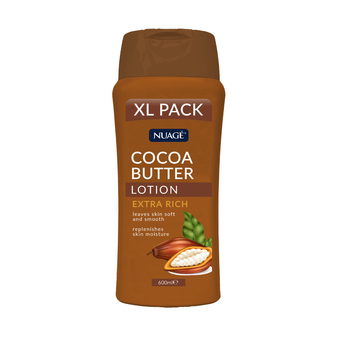 151 Nuage Cocoa Butter Lotion Brown 600ml XL Pack NUA1207 | Extra Rich | Leaves Skin Soft and Smooth | Replenishes Skin Moisture