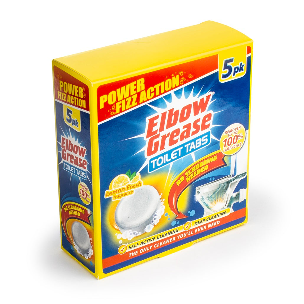 151 Elbow Grease Toilet Tabs 30g Pack of 5 EG130 | Lemon Fresh Fragrance | Power Fizz Action | No Scrubbing Needed | Removes upto 100 Percent Limescale | Self Active Cleaning | Deep Cleaning