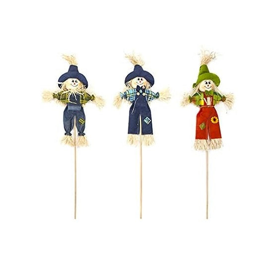 Roots and Shoots Mrs Scarecrow Cute Harvest Themed Garden Decoration Assorted Colours 24-Inch Pack of 1 956112 | Autumn Yard Ornaments