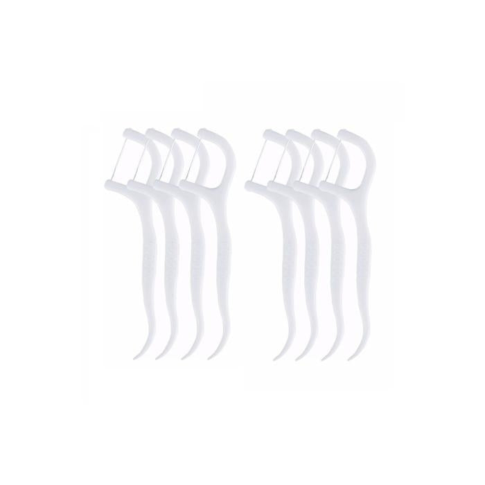 Dental Floss Toothpicks White Pack of 50 | Use One Side as Toothpick | Use One Side as Floss