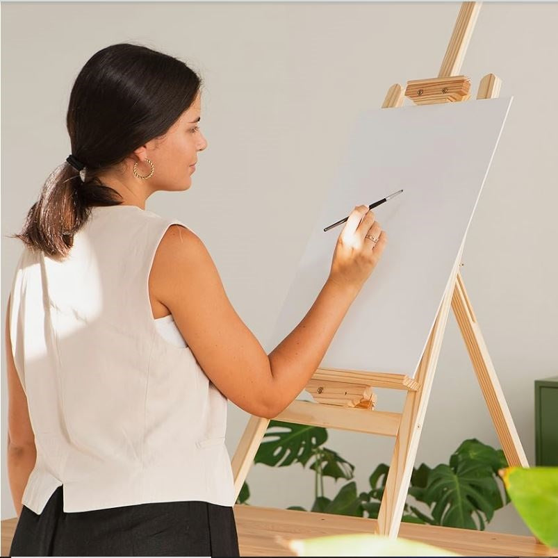 SiL Artist Classic Plain Canvas White 60cm x 40cm x 2cm AR0016B | 100 Percent Cotton | Ideal for Artists and Beginners