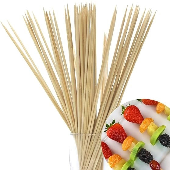 JL Supplies Mini Bamboo Skewers Brown Pack of 200 1015 | Strong and Versatile Wooden Sticks