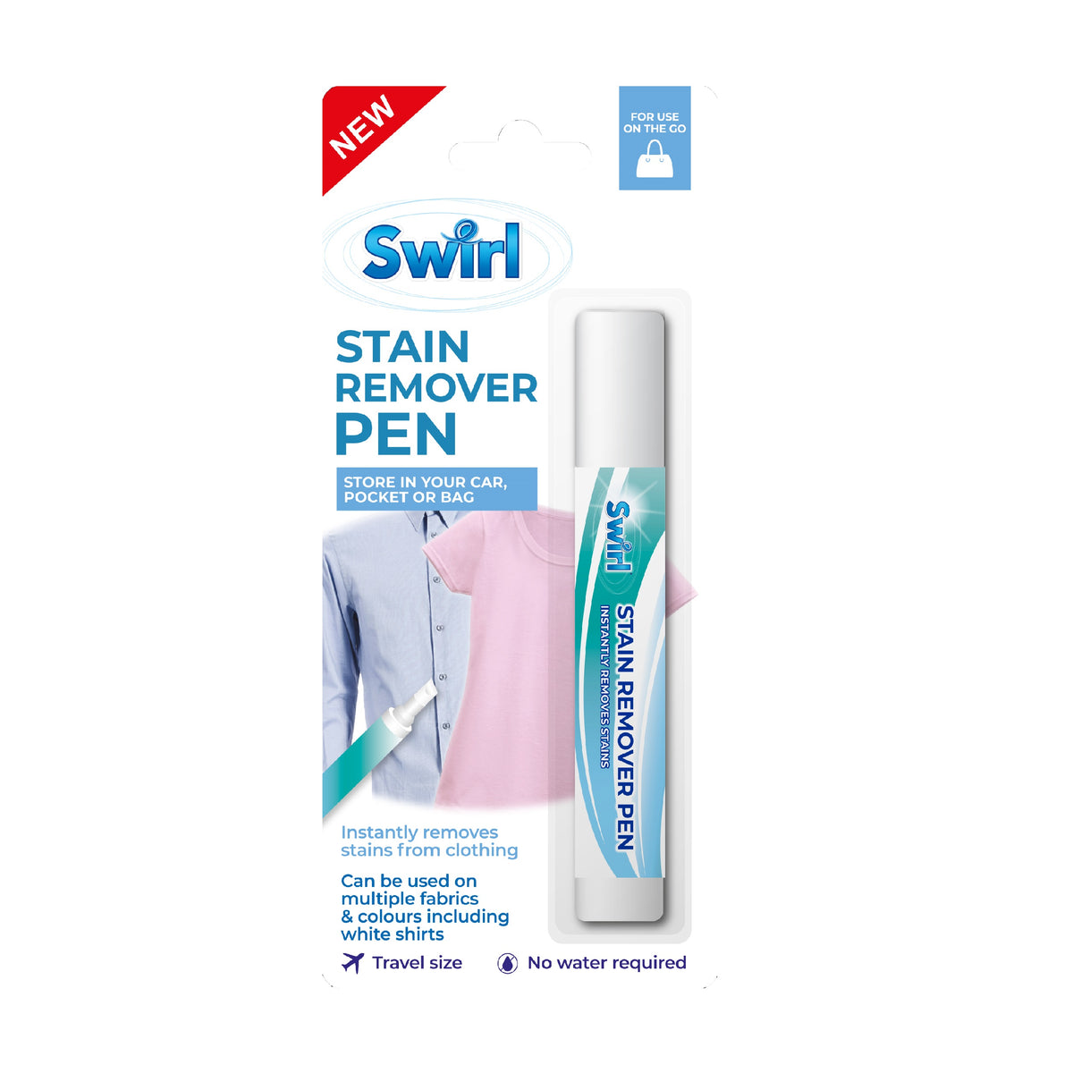 151 Swirl Stain Remover Pen White SW1039 | Instantly Removes Stains from Clothing | Can be Used on Multiple Fabrics and Colours Including White Shirts | Travel Size | No Water Required | Store in your Car - Pocket or Bag | For Use on the Go