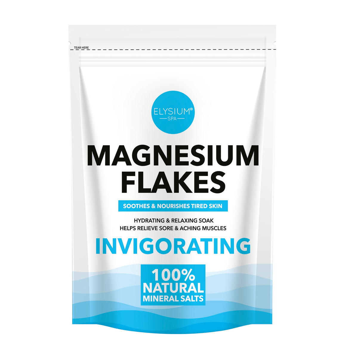 151 Elysium Spa Magnesium Flakes 500g W15cm x D5.5cm x H22cm ELY1182 | Soothes and Nourishes Tired Skin | Hydrating and Relaxing Soak | Helps Relieve Sore and Aching Muscles | 100 Percent Natural Mineral Salts