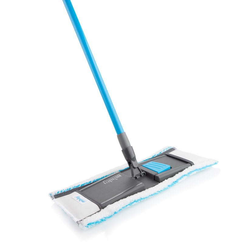 Minky Triple Action Flat Mop White and Blue | Scrub Sweep and Clean | Quick and Easy | Cleans All Hard Floors