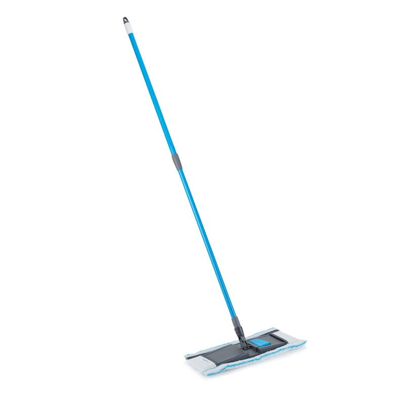 Minky Triple Action Flat Mop White and Blue | Scrub Sweep and Clean | Quick and Easy | Cleans All Hard Floors