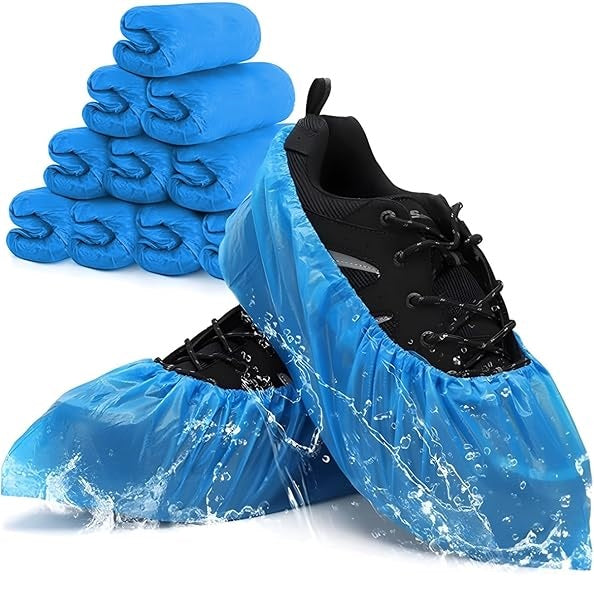 JL Supplies Disposable Elasticated Shoe Covers Blue Pack of 20 9099 | One Size Fits All | Waterproof | Non-Slip