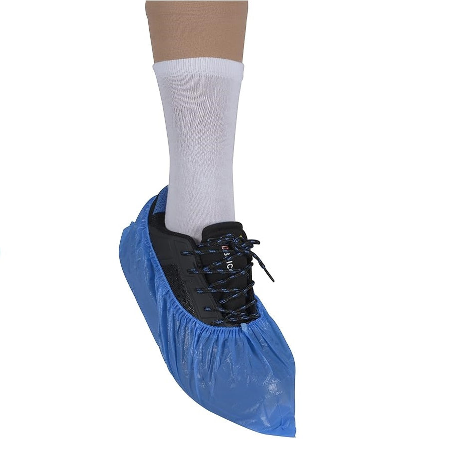 JL Supplies Disposable Elasticated Shoe Covers Blue Pack of 20 9099 | One Size Fits All | Waterproof | Non-Slip