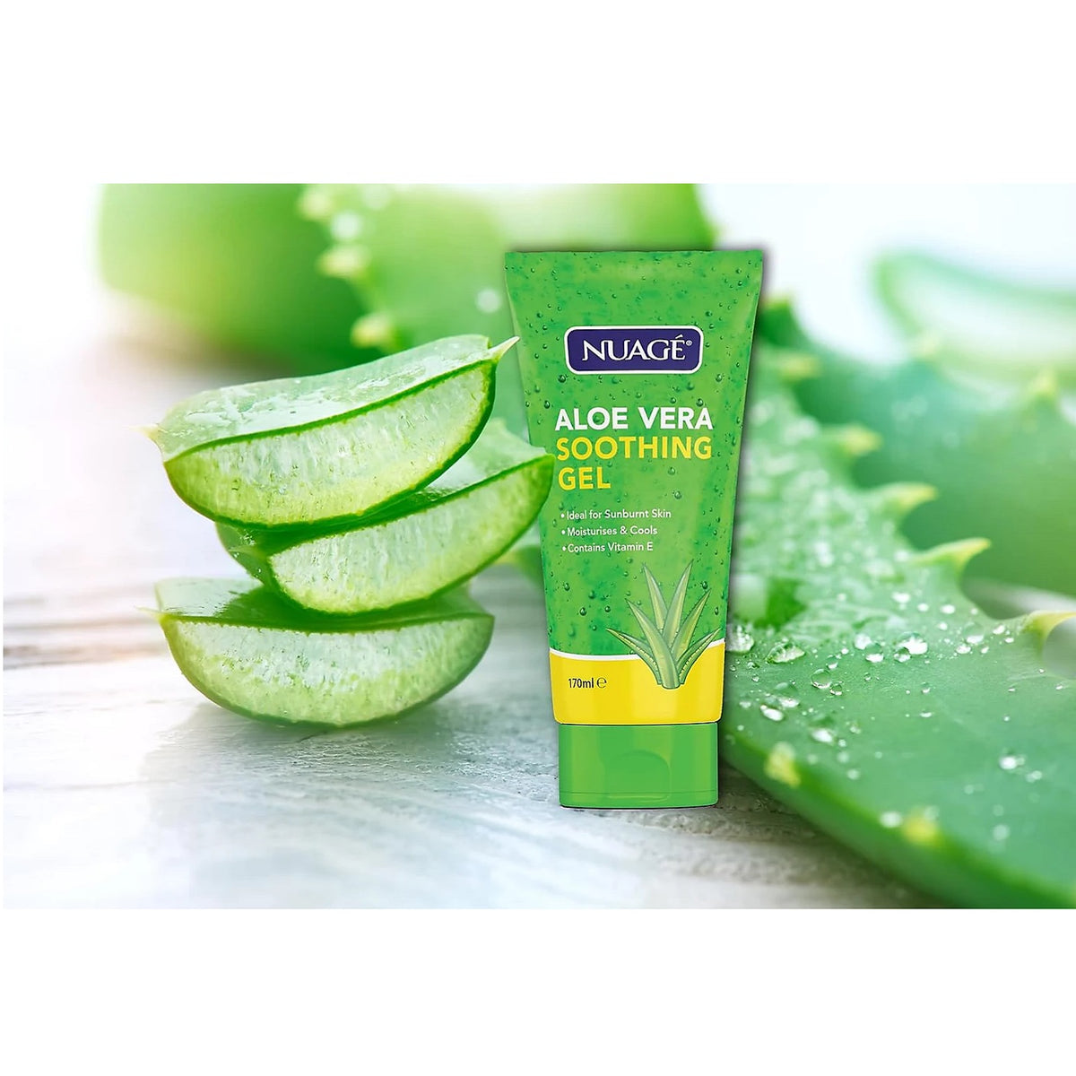 151 Nuage Aloe Vera Soothing Gel Green 170ml NUA1088 | Ideal for Sunburnt Skin | Moisturises and Cools | Contains Vitamin E