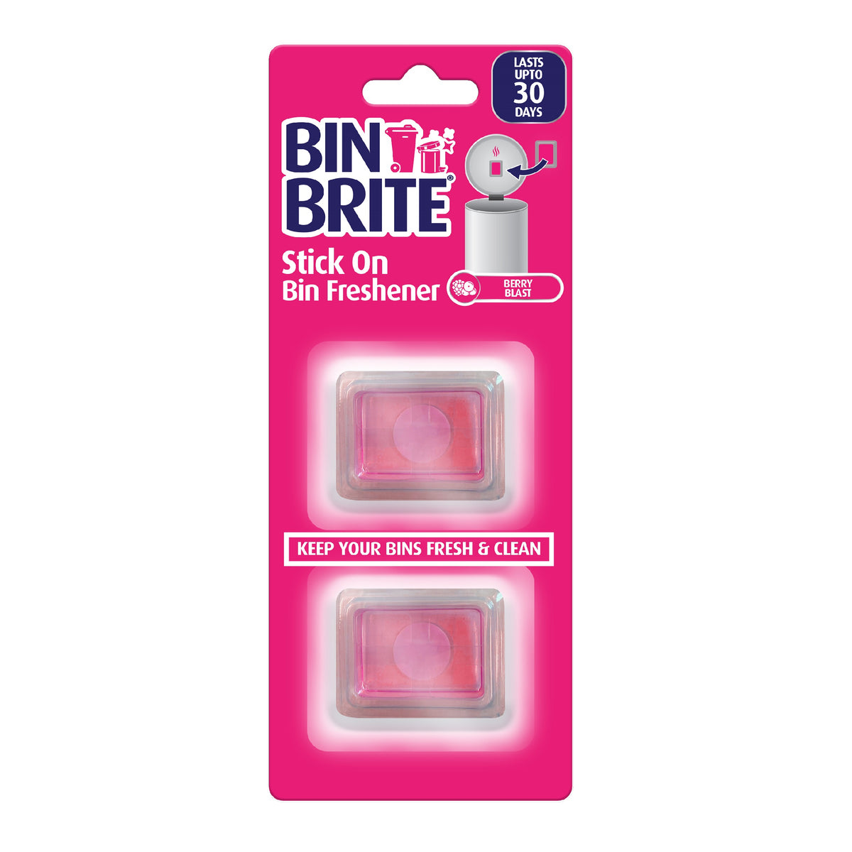 151 Bin Brite Stick On Bin Freshener Berry Blast Pink Pack of 2 BB010 | Keeps Your Bins Fresh and Clean | Lasts upto 30 Days