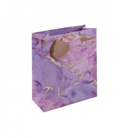 Eurowrap Marble Design Gift Bag Pink Medium 215mm x 253mm x 102mm Pack of 6 34804-3C