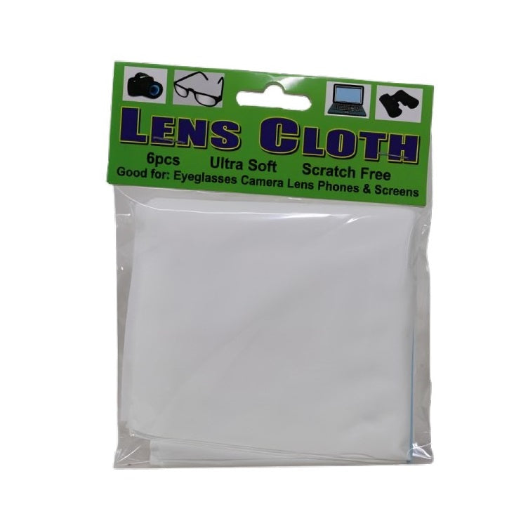 JL Supplies Ultra Soft Scratch Free Lens Cloth White Pack of 6 9131