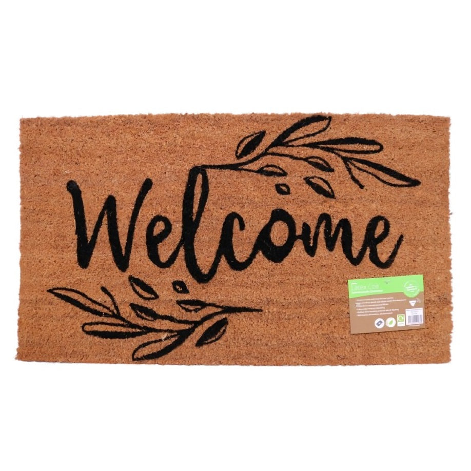 JVL Latex Coir Eco Friendly Doormat Brown 40cm x 70cm 02-268 | Made From Natural Coconut Fibres | Latex Edge Reduces Shedding | Rubber Latex Backing Reduces Risk of Slipping | Withstands all Weather