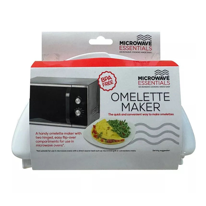 MTK Housewares Quick and Healthy Microwave Omelette Maker with Two Hinged White 103 | Fast and Convenient Cooking | BPA Free | Easy Flip-over Compartments