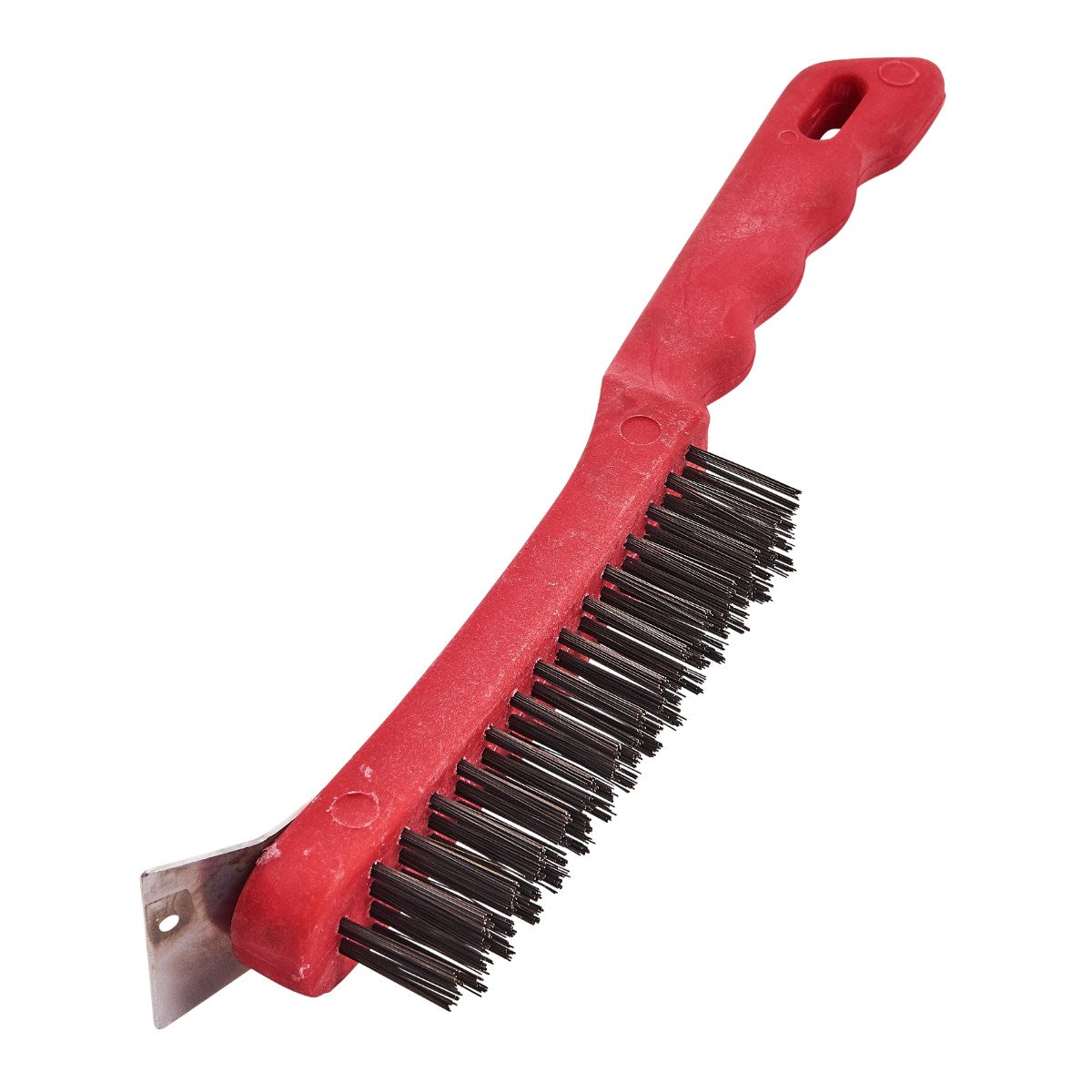 Amtech 4 Row Wire Brush and Scraper Red and Black 275mm S3675