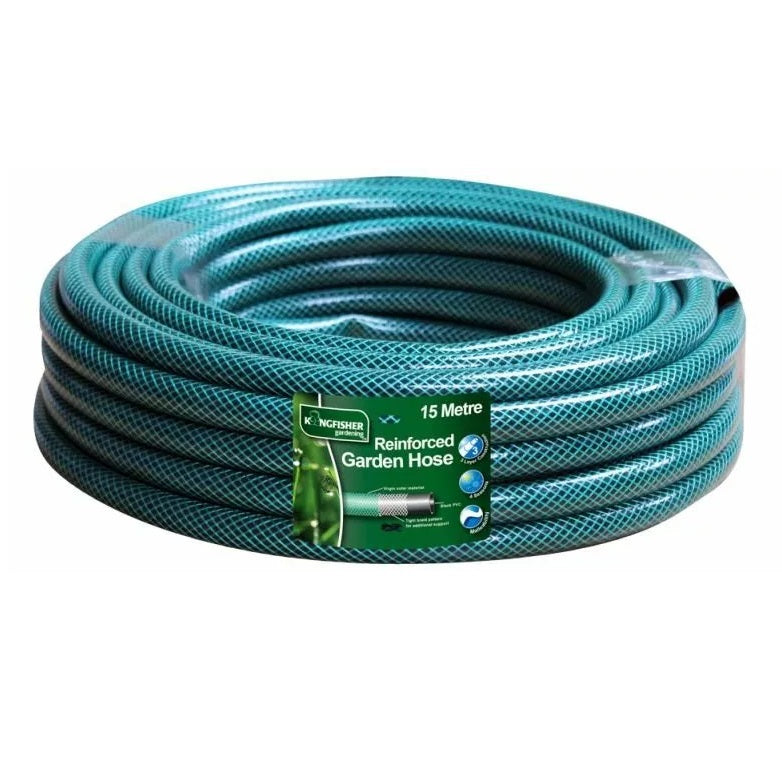 Kingfisher Reinforced Garden Hose Green 15Mtr E415X