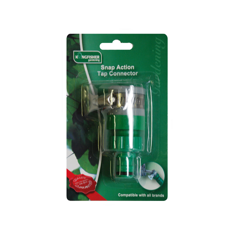 Kingfisher Standard Fitting Snap Action Tap Connector Green and Grey 602SNCP