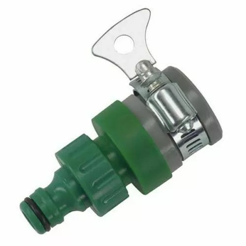 Kingfisher Standard Fitting Snap Action Tap Connector Green and Grey 602SNCP